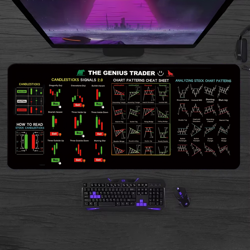 Desk Setup Rug - EXCO Stock Market Trader Tappetino per