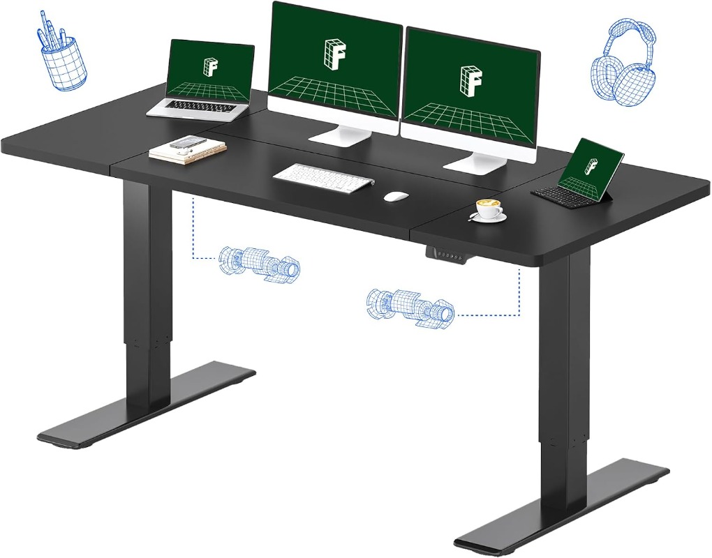 Desk Setup Dual Monitor - Scrivania Elettrica Regolabile in Altezza FLEXISPOT,