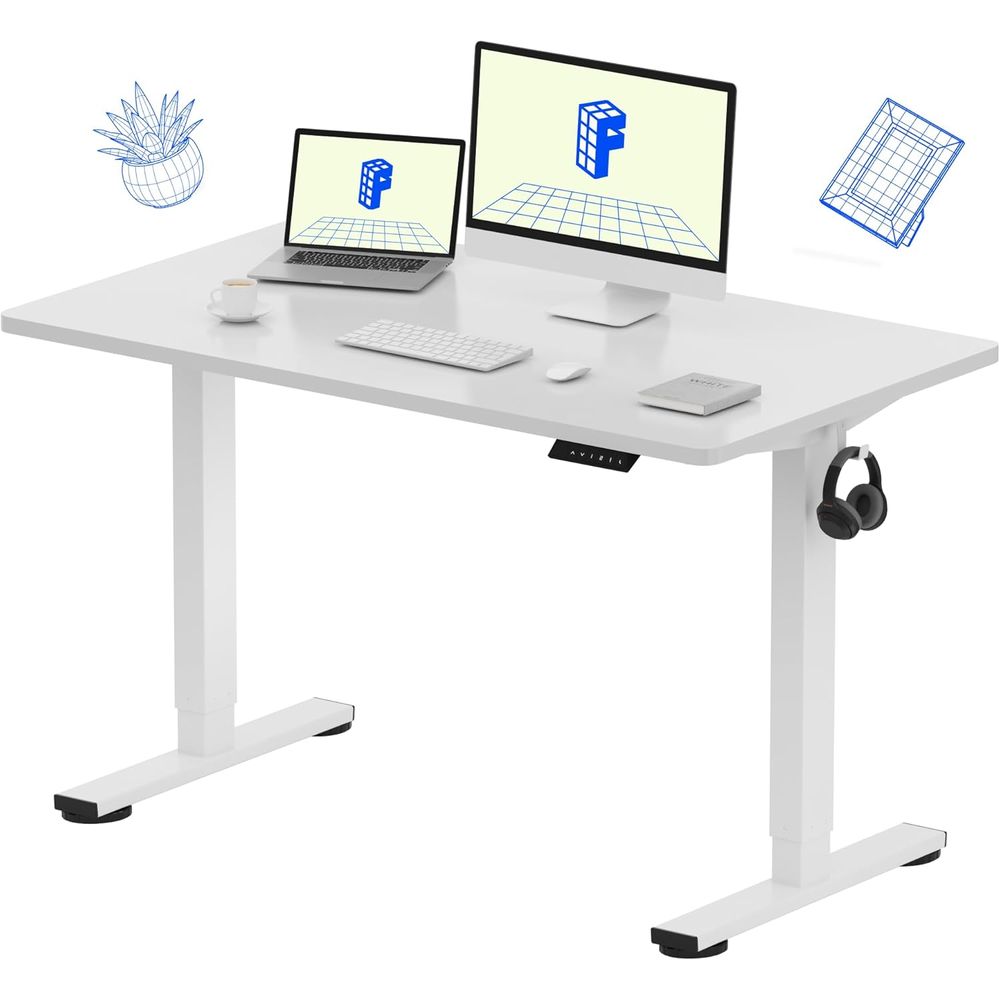 Desk Setup Dual Monitor - EN1 Scrivania regolabile in altezza monoblocco