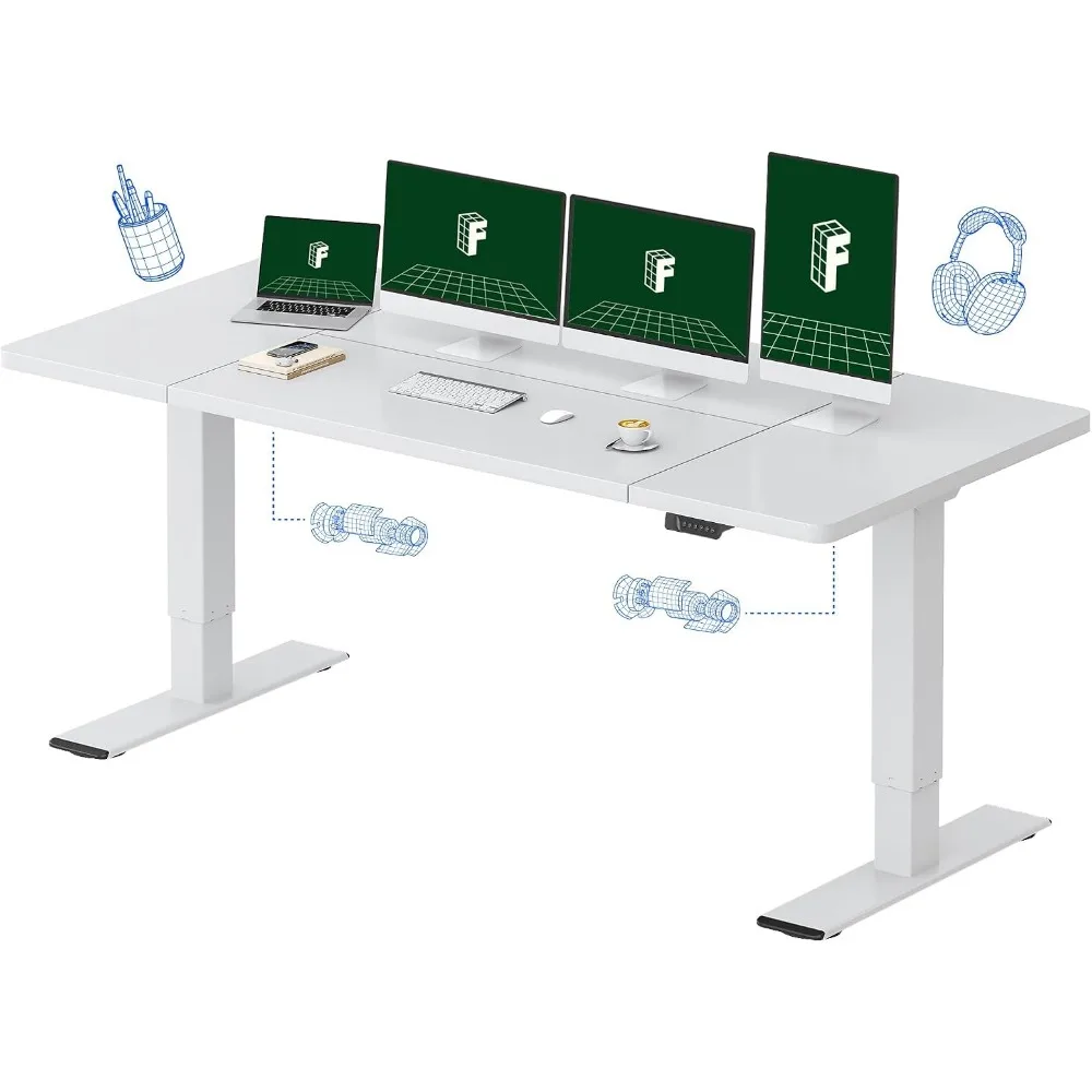 Desk Setup Dual Monitor - FLEXISPOT Scrivania Elettrica Regolabile in Altezza