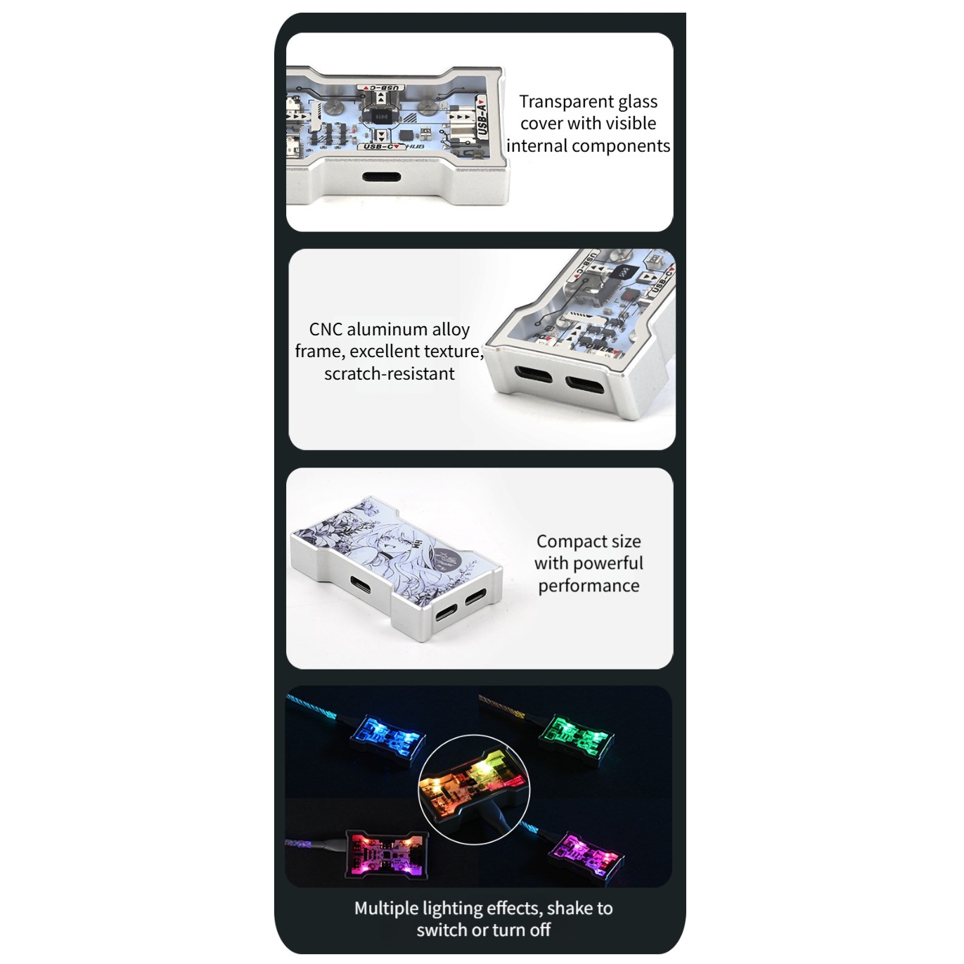 Hub USB RGB 2 Ingressi 3 Uscit - Desk Setup Hub recensione e prezzo