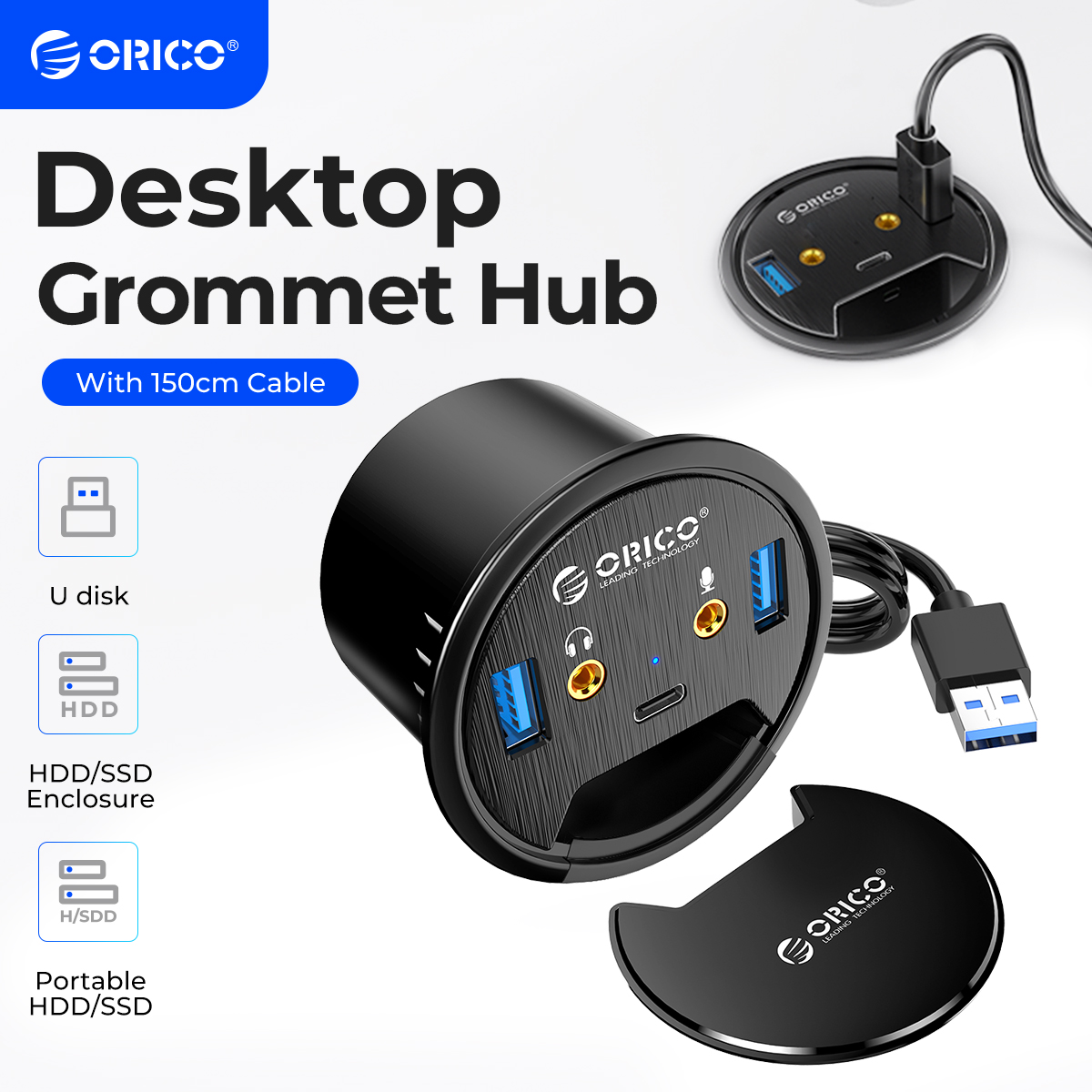 ORICO Desktop Grommet USB 3.0  - Desk Setup Hub recensione e prezzo